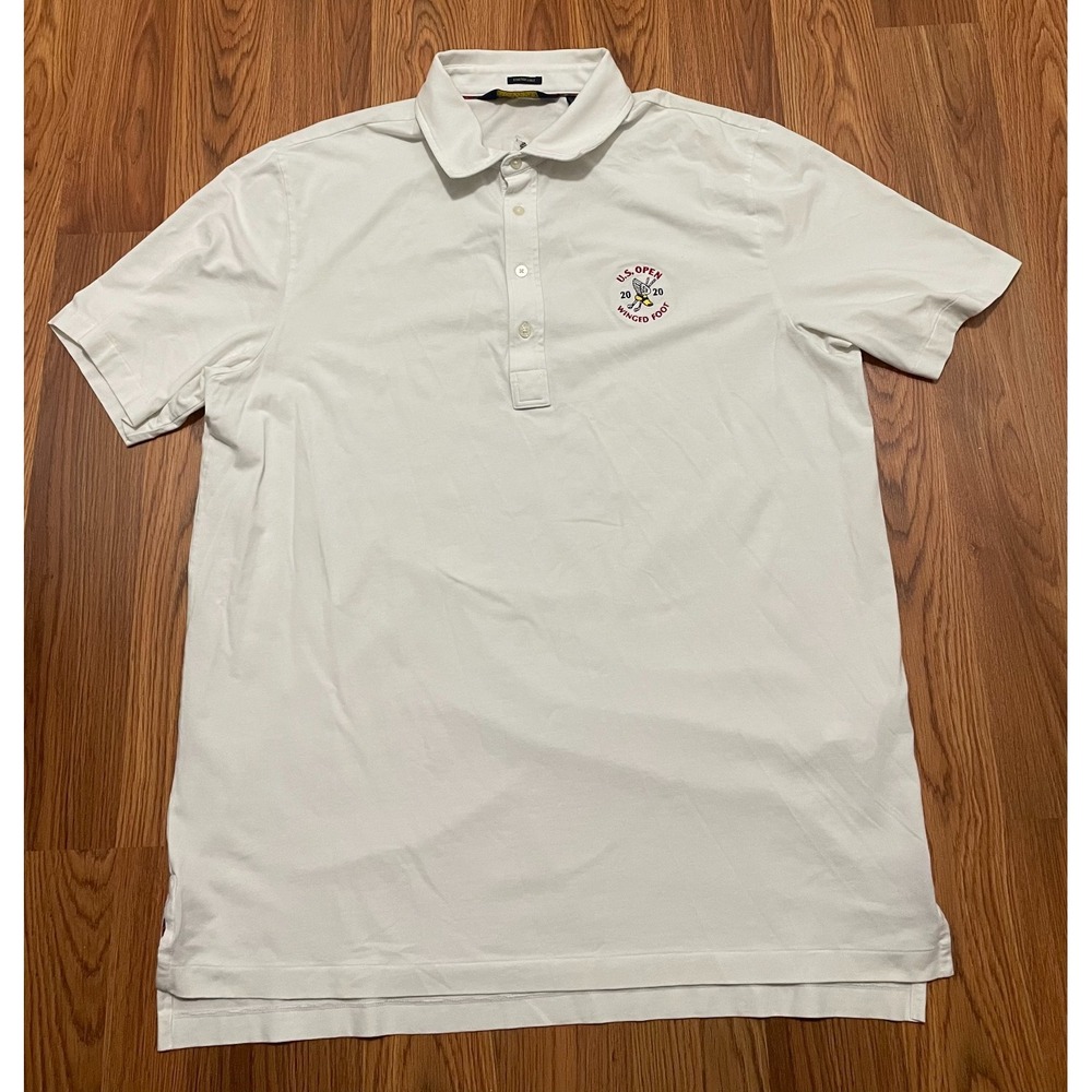 Polo Golf Shirt Mens Large Stretch Lisle US Open 2020 Winged Foot White